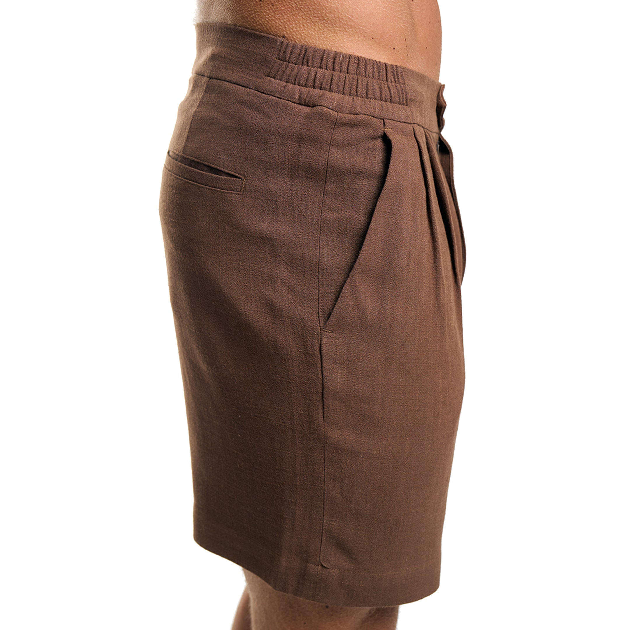 Liora Linen Shorts - Walnut
