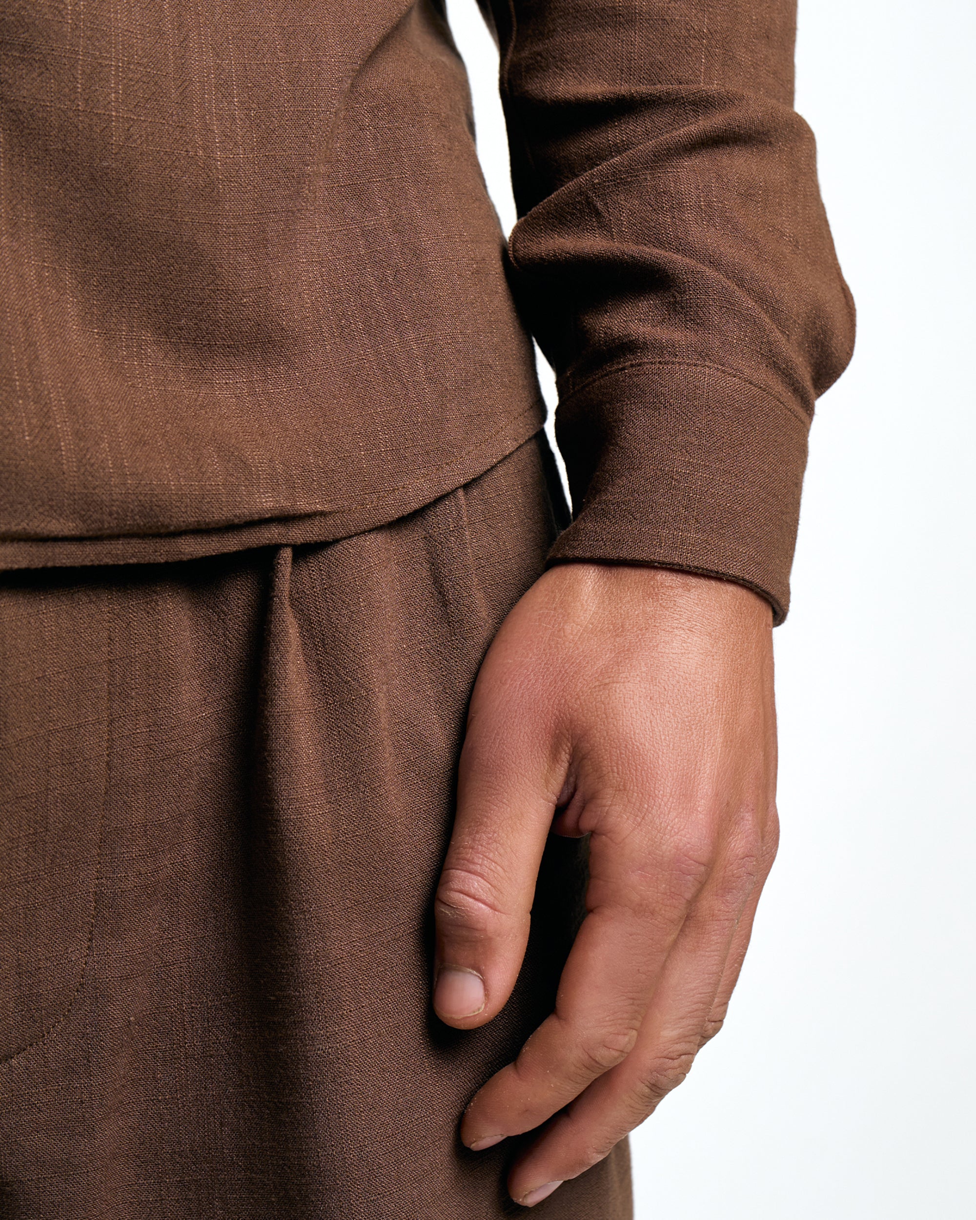 LIORA LINEN SHIRT - WALNUT