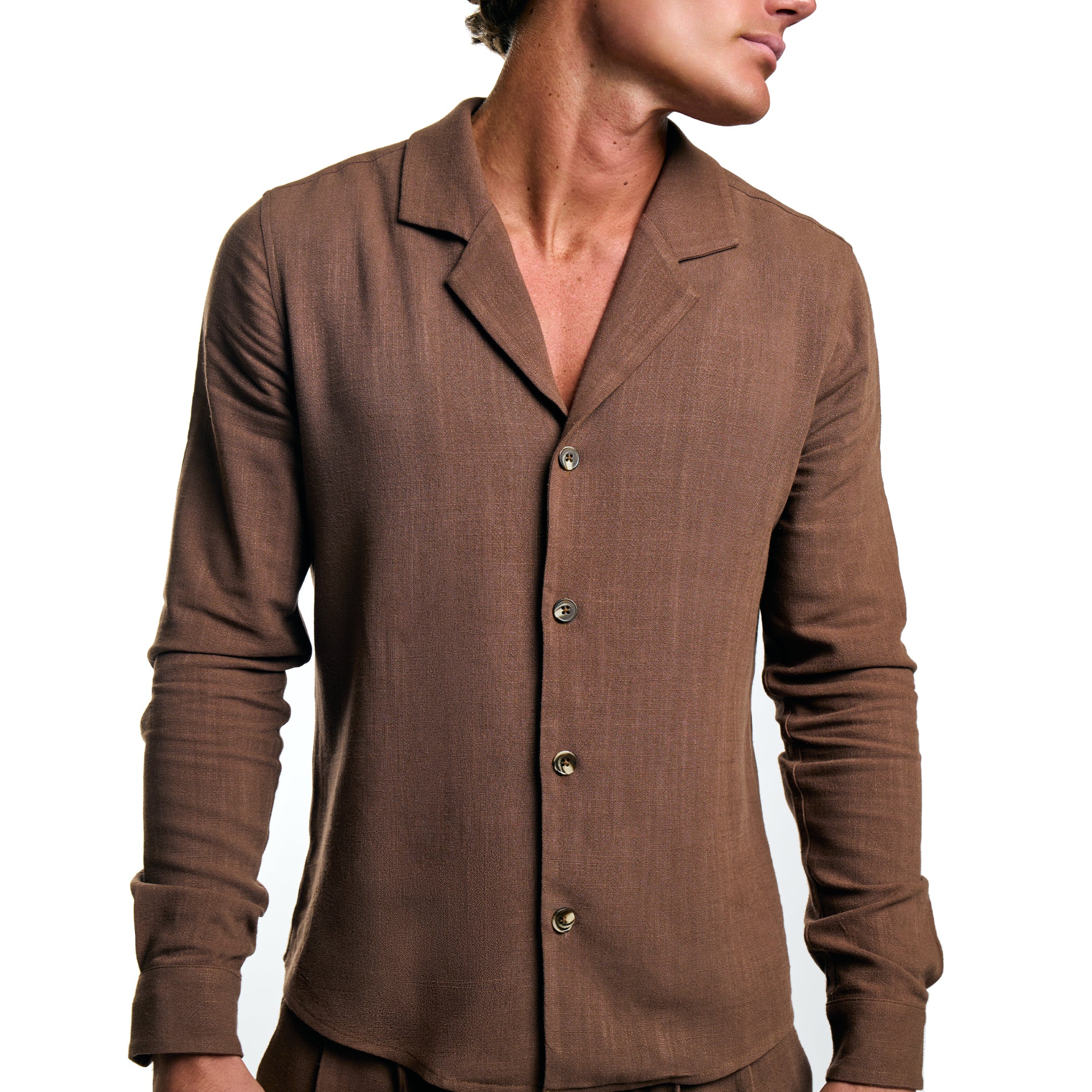 Liora Linen Shirt - Walnut