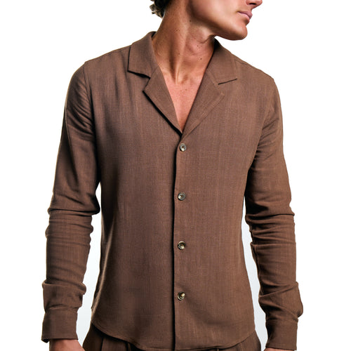 Liora Linen Shirt - Walnut